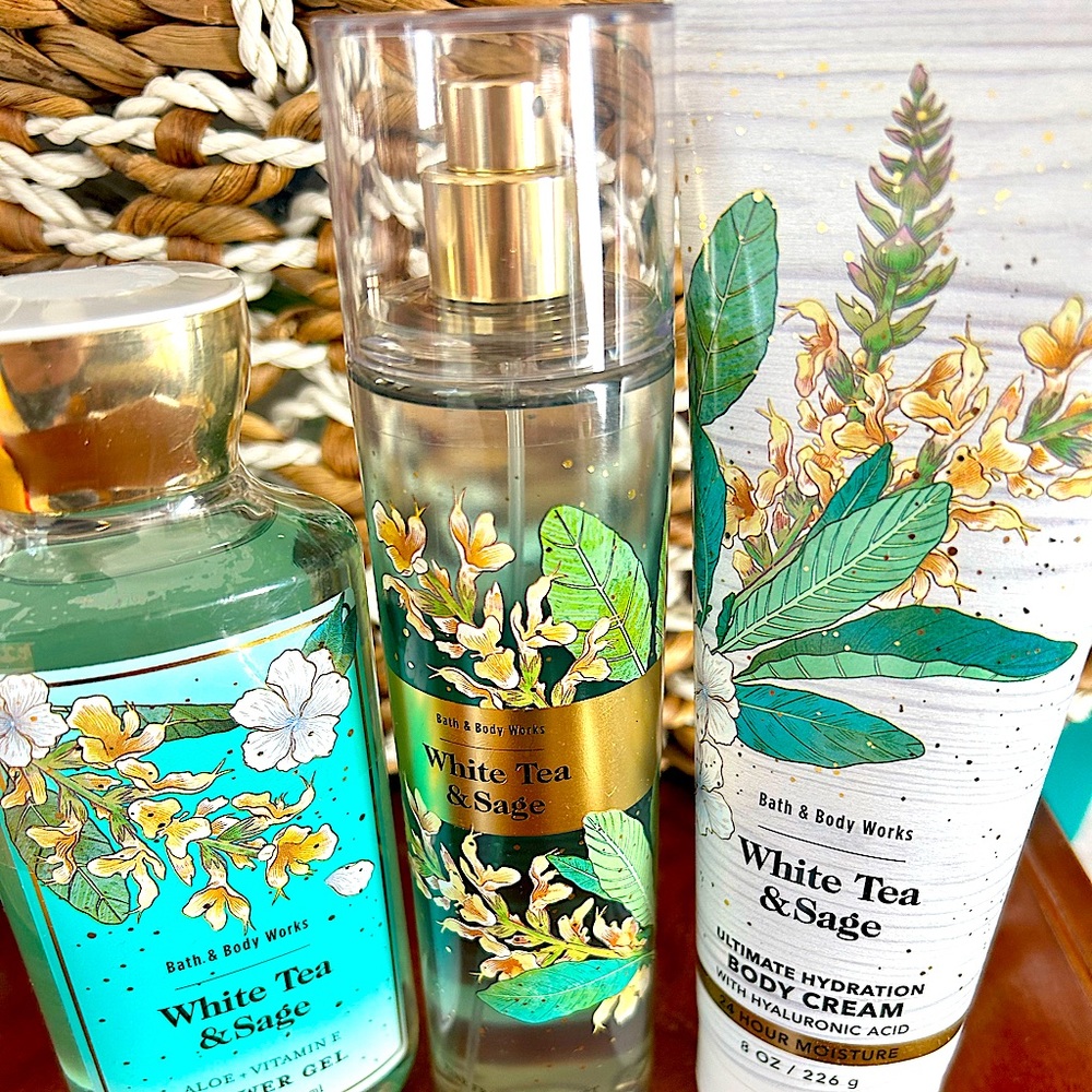 BBW White Tea & Sage set - new! Bath and Body Works